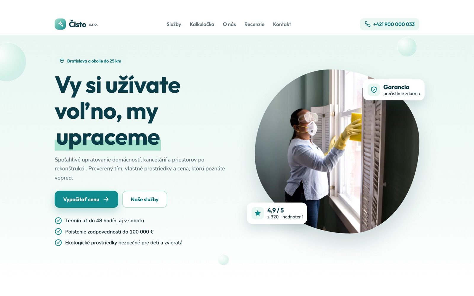 Web upratovacej firmy
